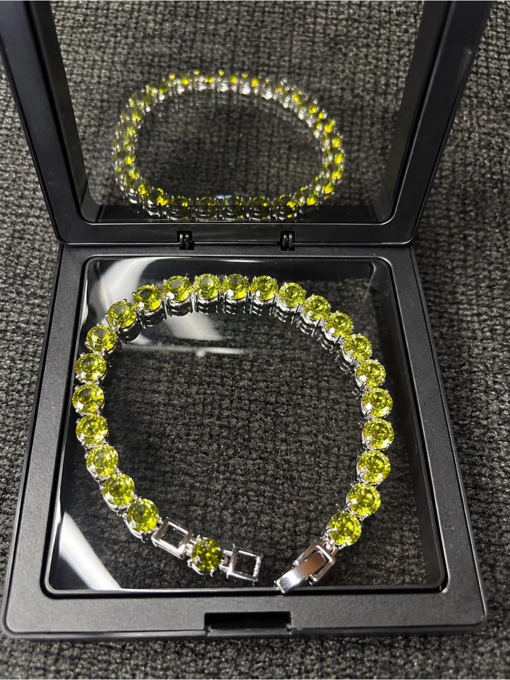 Green Crystal Tennis Bracelet - Women Jewelry
